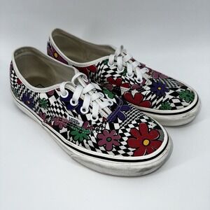 Vans Floral Check Marshmallow Mens Size 6 Women's Size 7.5